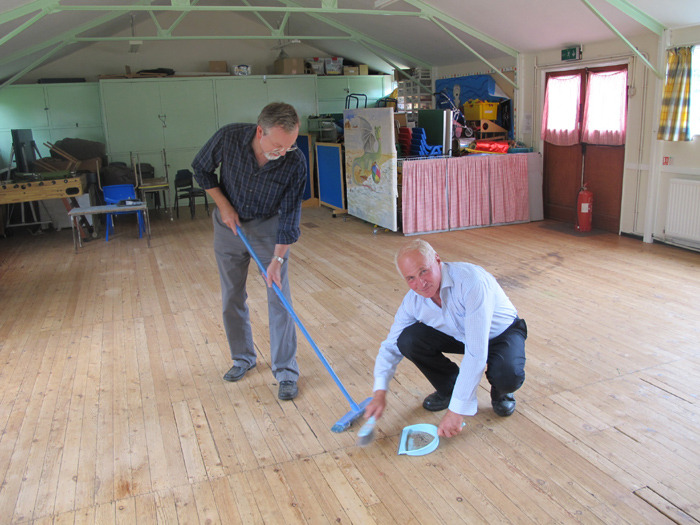 Trustees Jeff Keighley and John Atkinson ' doing the chores'